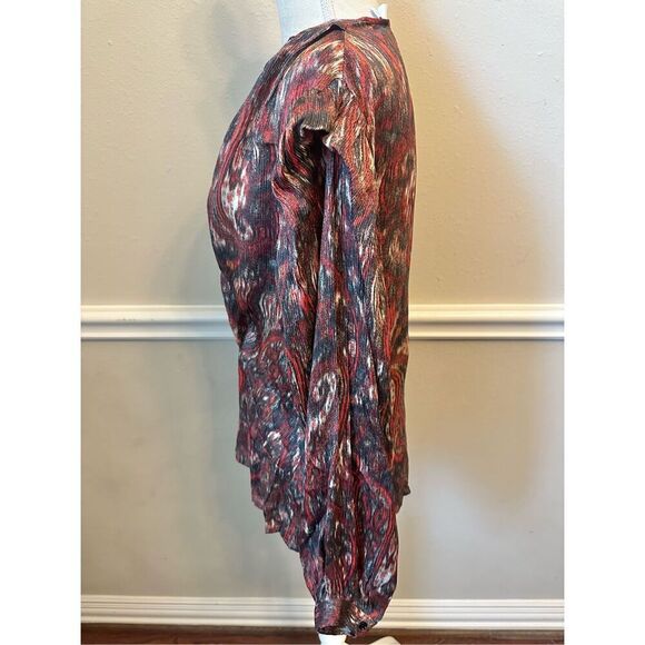 IRO Paris Center-Twist Paisley Silk Blouson Top Size 44 Large - Picture 7 of 11